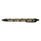 Elegant Tropical Black en Gold Pineapple Pattern Zwarte Inkt Pen (Bodem)