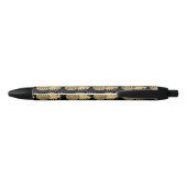 Elegant Tropical Black en Gold Pineapple Pattern Zwarte Inkt Pen (Achterkant)