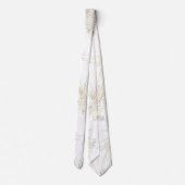 Elegant tropical bladeren golden strokes design stropdas (Achterkant)