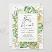 Elegant Tropical Botanical Baby shower Brunch Kaart (Voorkant)