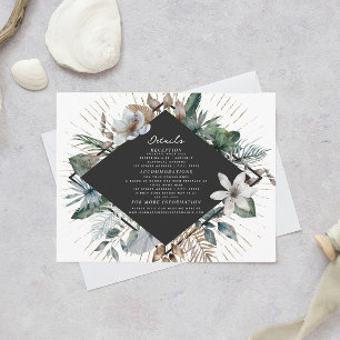 Elegant Tropical Botanical Diamond Weddenschap Det Informatiekaartje