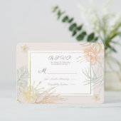 Elegant Tropical Botanical Floral Wedding RSVP Kaartje (Staand voorkant)
