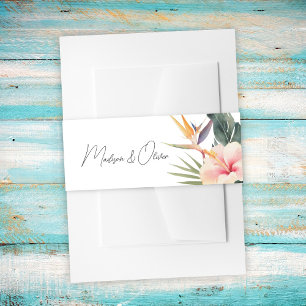 Elegant Tropical Botanical Wedding Uitnodigingen Wikkel