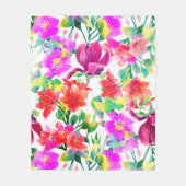 Elegant Tropical Colorful Flowers Fleece Deken (Voorkant)