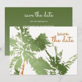 Elegant Tropical Copper Palm Trees Beach Wedding Save The Date (Voorkant / Achterkant)