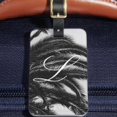 Elegant Tropical Custom Name Monogram Bagagelabel