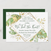 Elegant Tropical Elopement Weddenschap Reception Kaart (Voorkant / Achterkant)