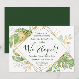 Elegant Tropical Elopement Weddenschap Reception Kaart