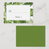 Elégant Tropical feuilles place escorte carte de t (Devant / Derrière)