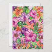 Elegant Tropical Floral Birthday Party Kaart (Achterkant)
