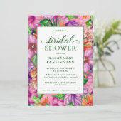 Elégant Tropical Floral Bridal Shower Invitation (Debout devant)