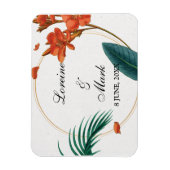 Elegant Tropical Floral Wedding Magneet (Verticaal)