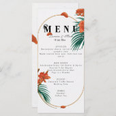 Elegant Tropical Floral Wedding Menu (Voorkant / Achterkant)