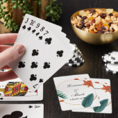 Elegant Tropical Floral Wedding Pokerkaarten (Insitu)