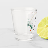 Elegant Tropical Floral Wedding Shot Glas (Links)