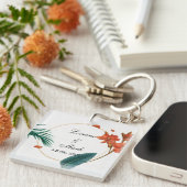 Elegant Tropical Floral Wedding Sleutelhanger (Voorkant Rechts)
