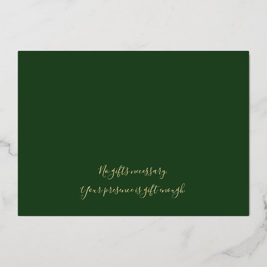 Elegant Tropical Foliage Engagement Party Gold Folie Uitnodiging (Achterkant)