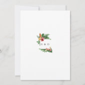 Elegant Tropical Garden Flowers Gold Wedding Kaart (Achterkant)