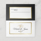 Elegant Tropical Gold Palm Tree Modern Wedding (Buitenkant ongevouwen)