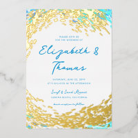 Elegant Tropical Gold Surfer Wave Beach Weddenscha