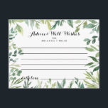 Elégant Tropical Green Foliing Carte de conseil Ma<br><div class="desc">Cette élégante carte de conseil mariage de feuillage vert tropical est parfaite pour un mariage moderne. Ce design dessiné à la main présente une aquarelle de beaux feuilles verts. Ces cartes sont parfaites pour un mariage, une douche nuptiale, un baby shower, une fête de remise de diplômes et plus encore....</div>