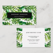 Elegant Tropical Interior Designer Visitekaartje (Voorkant / Achterkant)