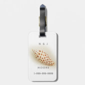 Elegant Tropical Junonia Florida Beach Shell Name Bagagelabel (Achterkant verticaal)