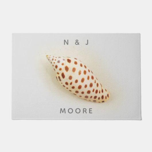 Elegant Tropical Junonia Florida Beach Shell Name Deurmat (Voorkant)