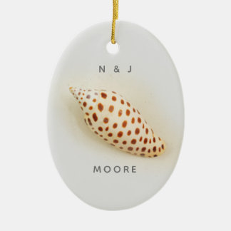 Elegant Tropical Junonia Florida Beach Shell Name Keramisch Ornament