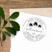 Elegant Tropical Kerstadres Zelfinktende Stempel