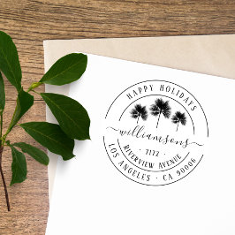 Elegant Tropical Kerstadres Zelfinktende Stempel