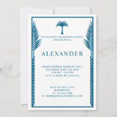 Elegant Tropical Leave Afstuderen Foto Kaart (Achterkant)