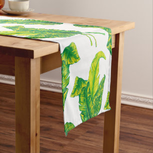 Elegant Tropical Leaves Tropicana Gold Korte Tafelloper