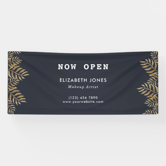 Elegant Tropical Makeup Artist Business Spandoek (Horizontaal)