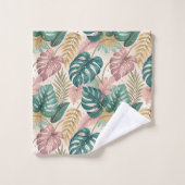 Elegant Tropical Monsteras Boho (Gant de toilette)