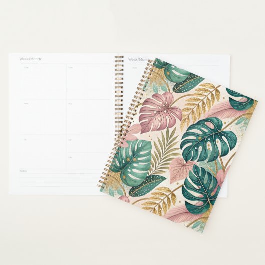 Elegant Tropical Monsteras Boho Planner (Display)