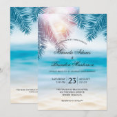 Elegant Tropical Ocean Summer Beach Wedding Kaart (Voorkant / Achterkant)