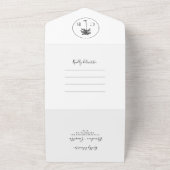 Elegant Tropical Palm Monograms Wedding All In One Uitnodiging (Buitenkant)