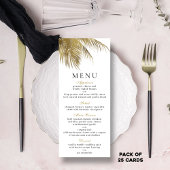 Elégant Tropical Palm Tree Beach Wedding Menu