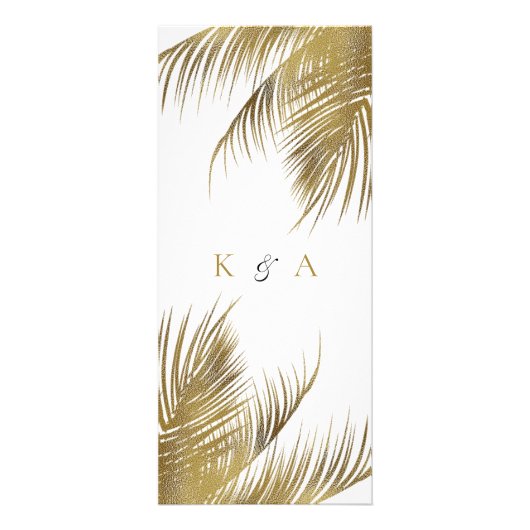 Elégant Tropical Palm Tree Beach Wedding Menu (Dos)