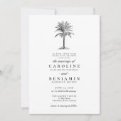 Elegant Tropical  Palm Tree Wedding Kaart (Voorkant)