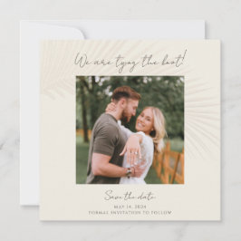 Elegant Tropical Photo Save the Date Notice Kaart