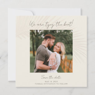 Elegant Tropical Photo Save the Date Notice Kaart