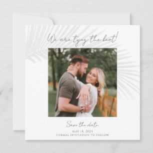 Elegant Tropical Photo Save the Date Notice Kaart