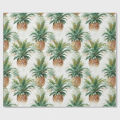 Elegant Tropical Pineapple Hawaiian Pattern Gift Cadeaupapier (Vlak)