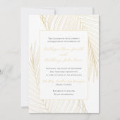 Elégant Tropical Plage Mariage Gold Invitation (Devant)