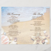 Élégant Tropical Plage Mariage Plier Carte Program (Dos)