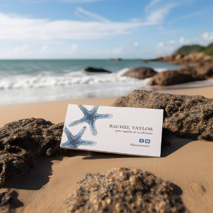 Elegant Tropical Starfish blue Beach Coastal Visitekaartje