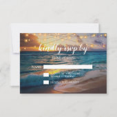 Elégant Tropical Summer Beach Wedding Carte RSVP (Devant)