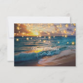 Elégant Tropical Summer Beach Wedding Carte RSVP (Dos)
